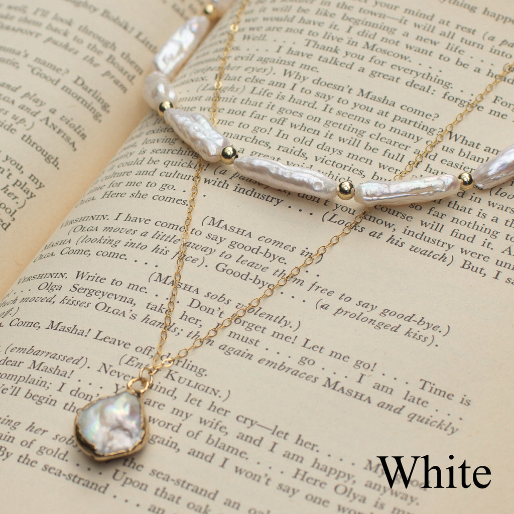 Freshwater Pearl Necklace - chain - Green Dreaming Collection