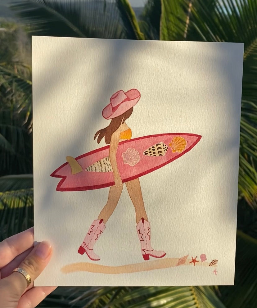 Coastal Cowgirl Watercolor