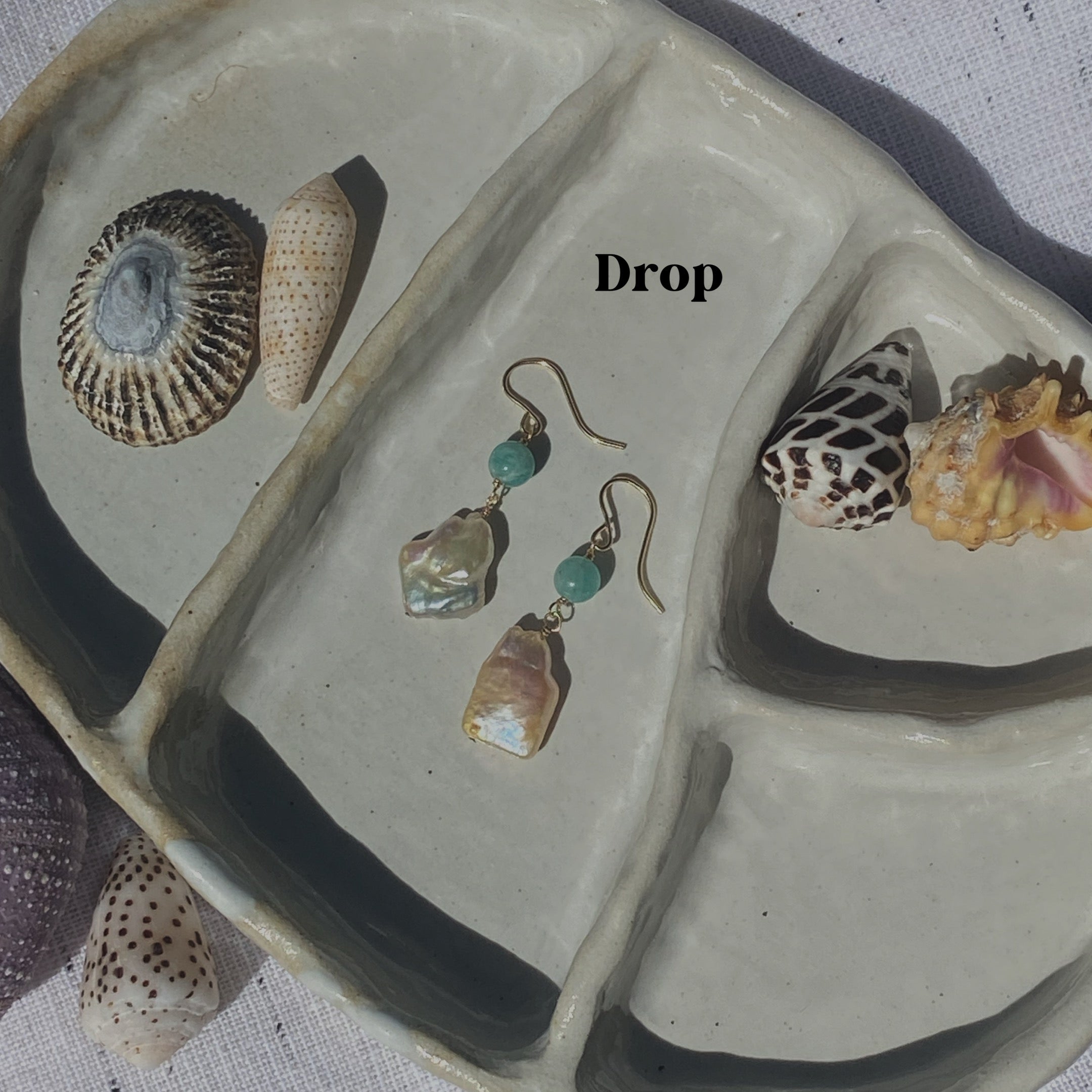 Freshwater Pearl & Amazonite Bead Earrings - Greece Dreaming Collection