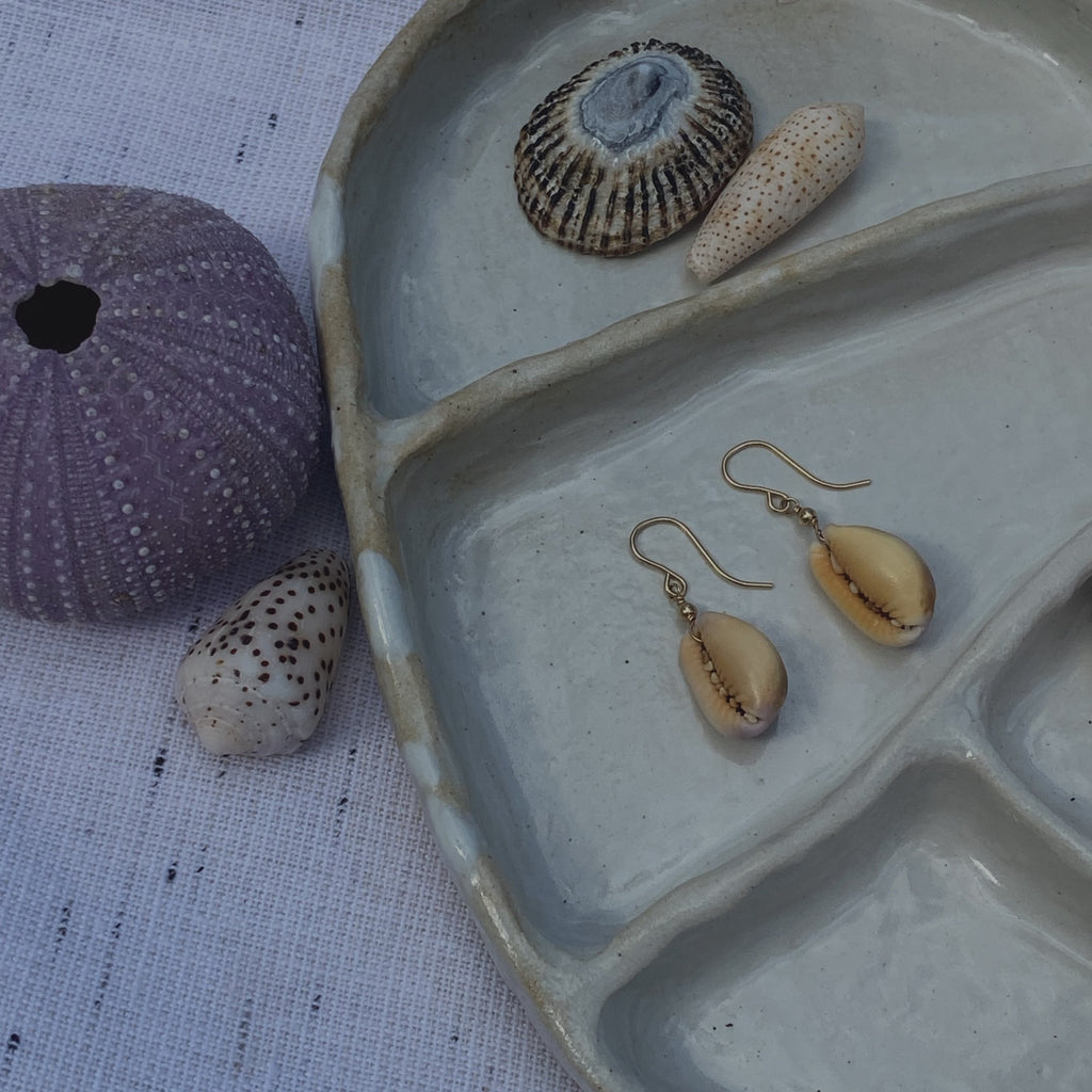 Honey Cowrie Earrings - La Perouse Collection