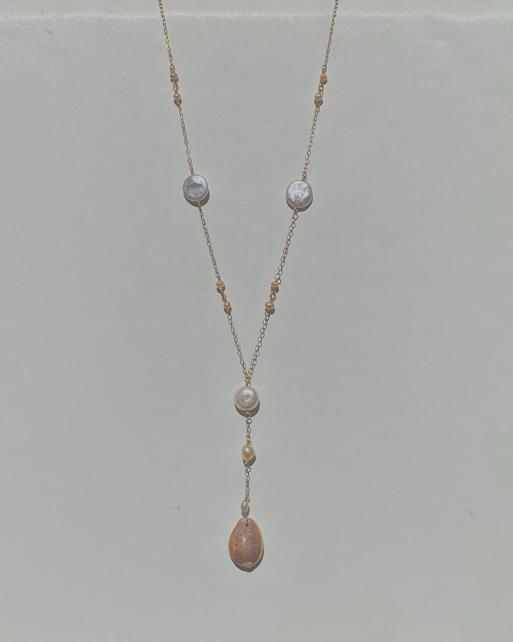 Honey Cowrie Drop Necklace