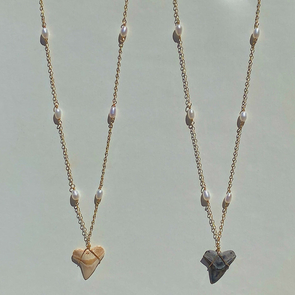 beach comber necklace - shark tooth edition