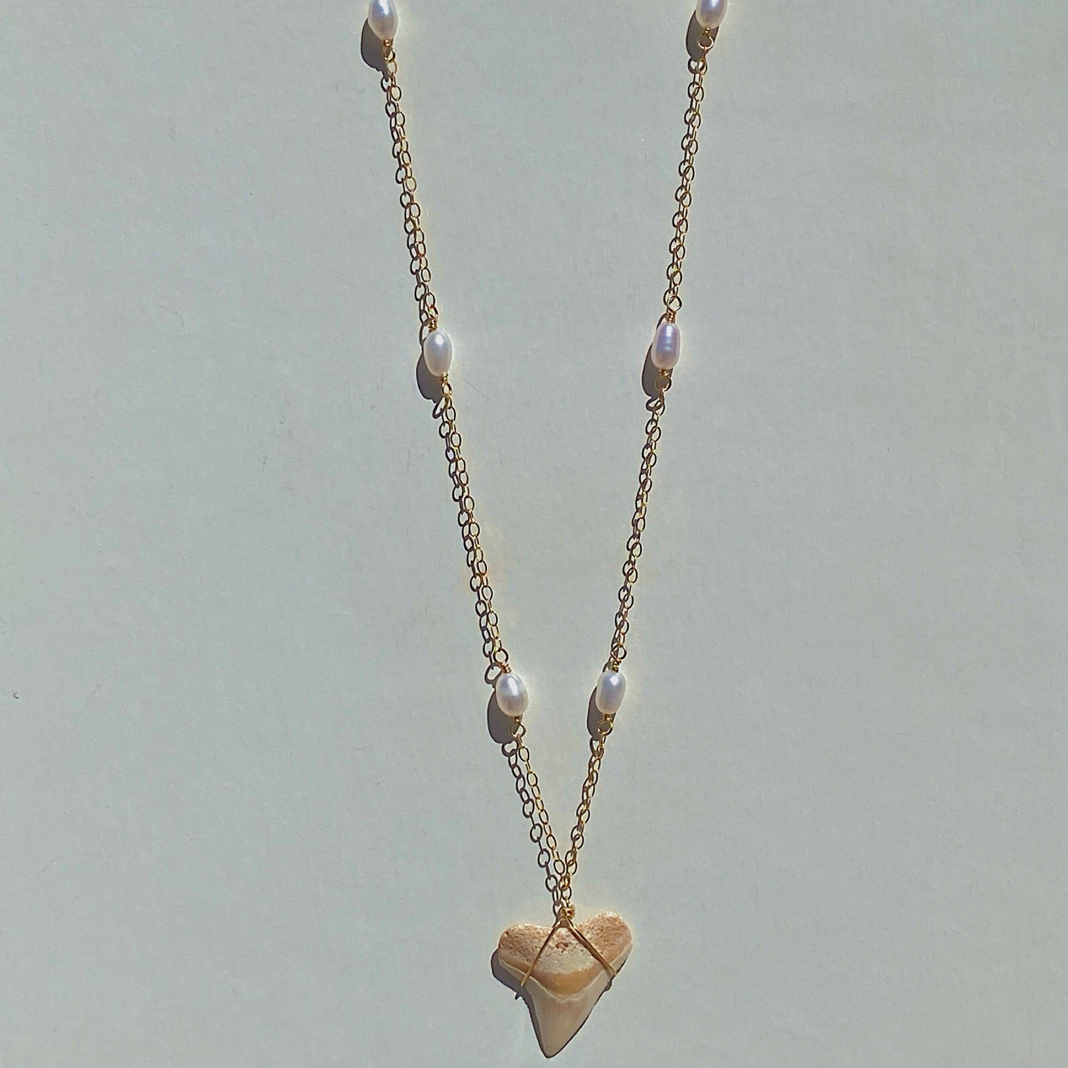 beach comber necklace - shark tooth edition