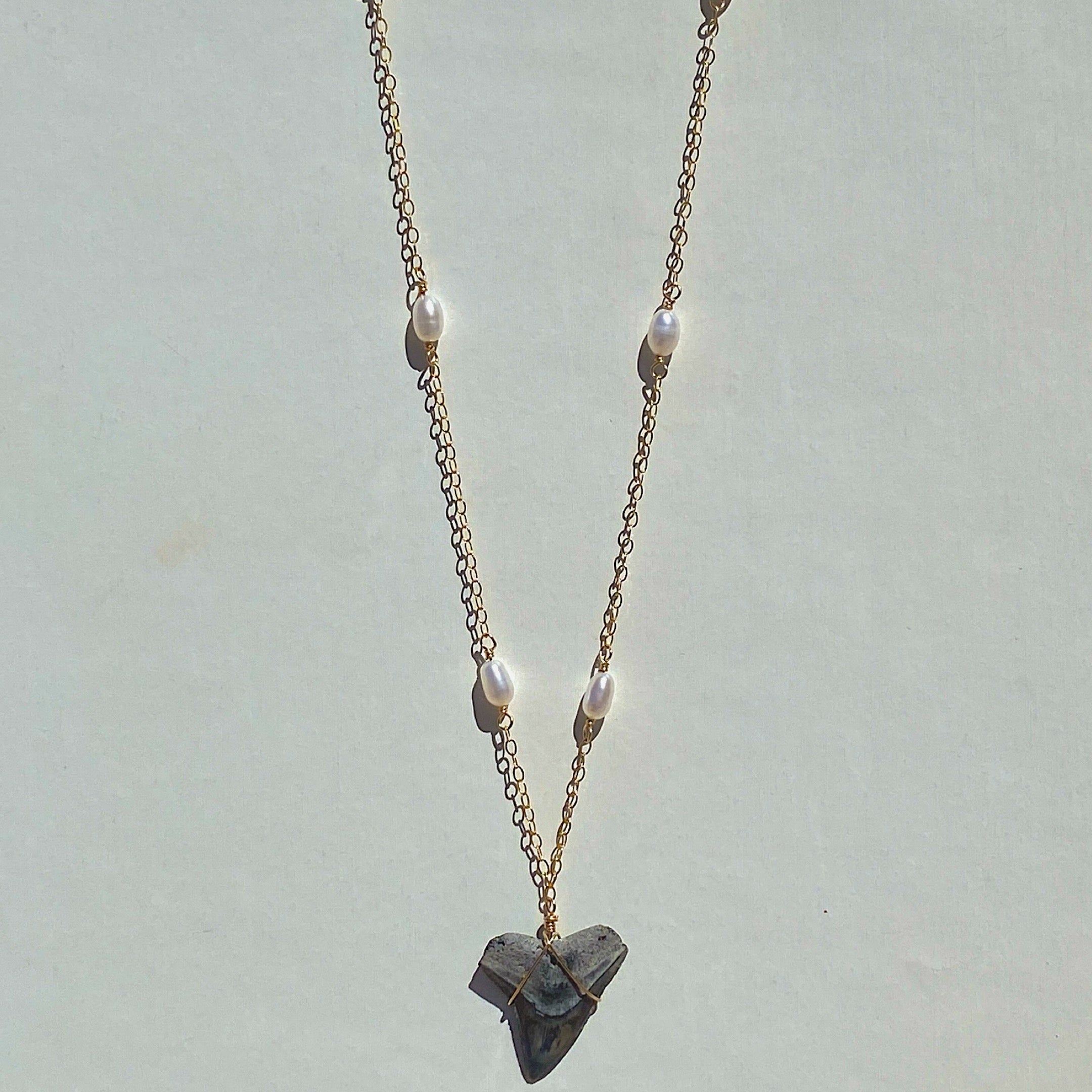 beach comber necklace - shark tooth edition