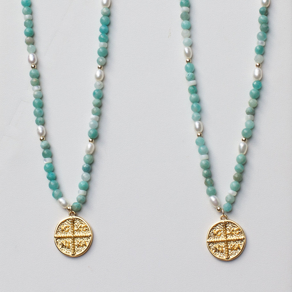 Beaded Amazonite Necklace - Greece Dreaming Collection