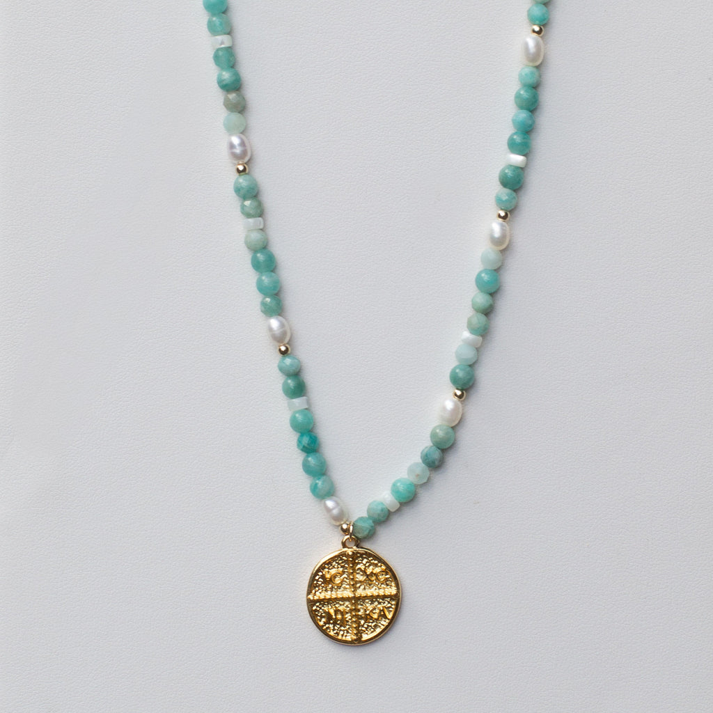 Beaded Amazonite Necklace - Greece Dreaming Collection
