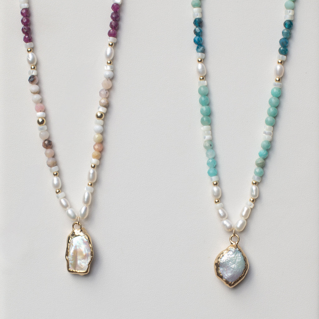 Beaded Pearl Necklace - Greece Dreaming Collection