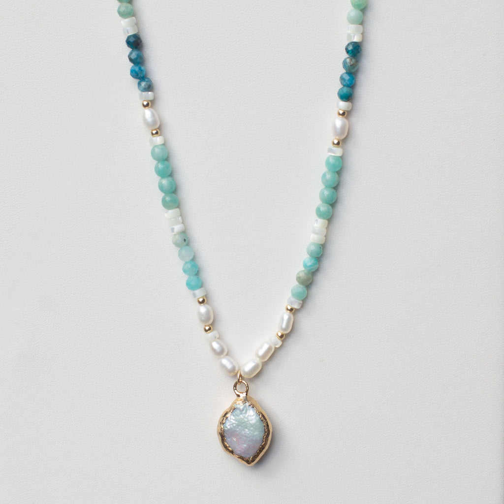 Beaded Pearl Necklace - Greece Dreaming Collection